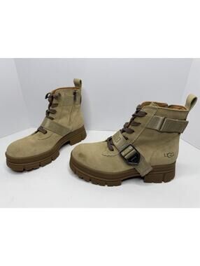 UGG Ashton  Size 7 Tan Suede Leather Lace Up Boots P155